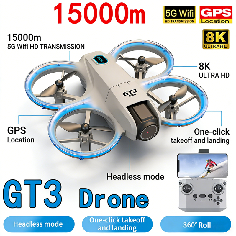 신형 GT3 MAX 드론 8K HD 항공 촬영 헤드리스 - Drone Pro Rc Ufo 리뷰 및 가격