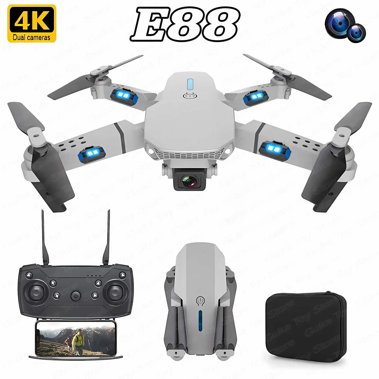 E88 프로 와이파이 FPV 드론, 광각 HD 4K 1 - Drone E88Pro Rc 4K 리뷰 및 가격