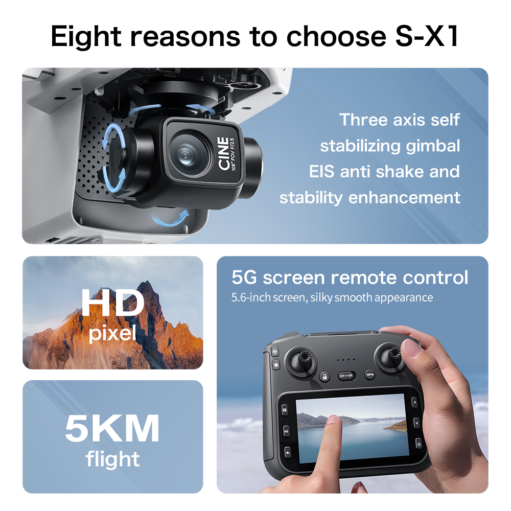 오리지널 S-X1 드론 8K HD 전문가용 WIFI 5 - Drone E88Pro Rc 4K 리뷰 및 가격